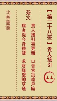 北帝灵签 第28签:贵人接引 上上